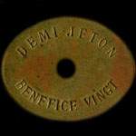 Demi jeton b�n�fice vingt �mis par L'Ind�pendante � Lille (59000 - Nord) - revers