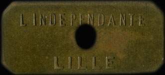Demi jeton �mis par L'Ind�pendante � Lille (59000 - Nord) - avers