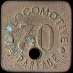 Jeton de 30 partage �mis par La Locomotive � Lille (59000 - Nord) - avers
