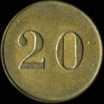 Jeton de 20 (centimes) �mis par P. S. � Lille (59000 - Nord) - revers