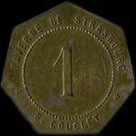 Jeton de 1 franc �mis par la Taverne de Strasbourg - G. Couclet - � Lille (59000 - Nord) - revers
