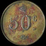 Jeton de 50 centimes �mis par Vergnaud � Lisle (24350 - Dordogne) - revers