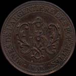 Jeton de 5 centimes 1887 émis par les Mines de l'Argentière des Bormettes à Londe-les-Maures (83250 - Var) - avers
