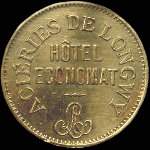Jeton de 50 centimes 1883 émis par les Aciéries de Longwy - Hôtel Economat (54400 - Meurthe-et-Moselle) - avers