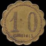 Jeton de 10 centimes émis par Bailly Gouraincourt à Longwy (54400 - Meurthe-et-Moselle) - revers