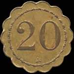 Jeton de 20 centimes émis par Bailly Gouraincourt à Longwy (54400 - Meurthe-et-Moselle) - revers