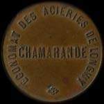 Jeton de 20 centimes émis par Economat des Aciéries de Longwy - Chamarande à Longwy (54400 - Meurthe-et-Moselle) - avers
