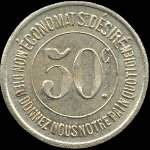 Jeton de 50 centimes �mis par la Caisse de Famille - Economat Saint-D�sir� � Lons-le-Saulnier (39000 - Jura) - revers