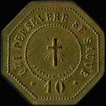 Jeton de 10 centimes �mis par la Paroisse des Cordeliers � Lons-le-Saulnier (39000 - Jura) - revers