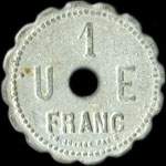 Jeton de 1 franc �mis par l'Union Economique des N�gociants de Lons-le-Saulnier (39000 - Jura) - revers