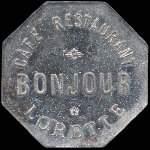 Jeton de 12 1/2 centimes �mis par le Caf�-Restaurant Bonjour � Lorette (42420 - Loire) - avers
