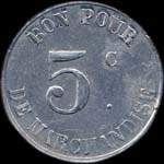 Jeton de 5 centimes �mis par la Soci�t� Coop�rative U.C.L. � Lorient (56100 - Morbihan) - revers