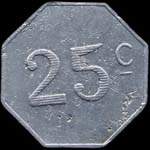 Jeton de 25 centimes 1922 �mis par la Chambre de Commerce du Lot (46 - D�partement) - revers