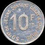 Jeton de 10 francs �mis par le Service des Primes du Palais du Rosaire � Lourdes (65100 - Hautes-Pyr�n�es) - revers