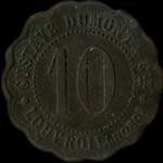 Jeton de 10 centimes �mis par Gustave Dumont & Cie � Louvroil (59720 - Nord) - revers