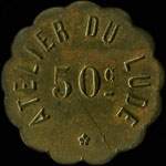 Jeton de 50 centimes �mis par l'Atelier du Lude (72800 - Sarthe) - avers