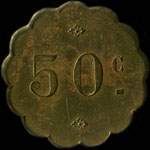 Jeton de 50 centimes �mis par l'Atelier du Lude (72800 - Sarthe) - revers