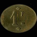 Jeton de 1 franc �mis par l'Atelier du Lude (72800 - Sarthe) - revers