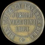 Jeton de 5 centimes �mis par Joseph Vecchini - Bien faire et laisser dire - � Luri (20228 - Haute-Corse) - avers