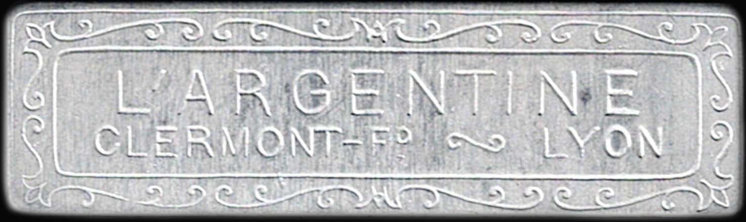 Jeton de jeu rectangulaire de L'Argentine � Clermont-Ferrand et � Lyon
