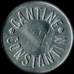 Jeton de 1 franc �mis par la Cantine Constantin du 9e r�giment de Cuirassiers - avers