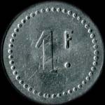 Jeton de 1 franc �mis par la Cantine Constantin du 9e r�giment de Cuirassiers - revers