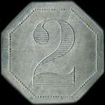 Jeton Au Phonographe Garanti - 28 Rue Victor Hugo - 1 Rue d'Auvergne - 2 francs - Lyon (69000 - Rh�ne) - revers