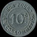 Jeton Bar � l'Habitude - P.Roux dit Blaise - 10 centimes - Lyon (69000 - Rh�ne) - revers