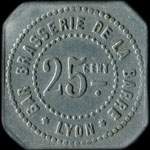Jeton Bar Brasserie de la Barre - 25 centimes - Lyon (69000 - Rh�ne) - avers