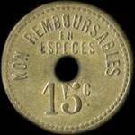Jeton Bars Desmurs & Cie - 15 centimes - Lyon (69000 - Rh�ne) - revers