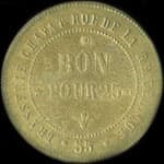 Jeton Brasserie Chapat - 55, Rue de la R�publique - 25 centimes - Lyon (69000 - Rh�ne) - avers