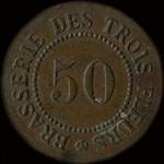 Jeton Brasserie des Trois Fleurs - 50 centimes - Lyon (69000 - Rh�ne) - revers