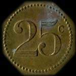 Jeton Brasserie R�publique - 25 centimes - Lyon (69000 - Rh�ne) - revers