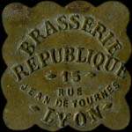 Jeton Brasserie R�publique - 2 francs - Lyon (69000 - Rh�ne) - avers