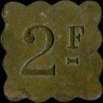 Jeton Brasserie R�publique - 2 francs - Lyon (69000 - Rh�ne) - revers