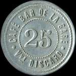 Jeton Caf� Bar de la Gare - Vve Discard - 25 centimes - Lyon (69000 - Rh�ne) - avers