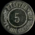 Jeton Caf� Comptoir L�opold Mazoyer - 5 centimes - Lyon (69000 - Rh�ne) - avers