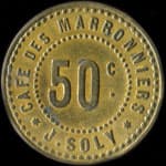 Jeton Caf� des Marronniers - J.Soly - 50 centimes - Lyon (69000 - Rh�ne) - avers