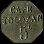 Jeton Caf� Tolozan - 5 centimes - Lyon (69000 - Rh�ne) - avers
