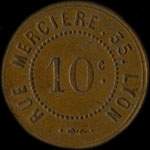Jeton Consommation Alimentaire - Rue Merci�re, 35 - Lyon - 10 centimes - Lyon (69000 - Rh�ne) - avers