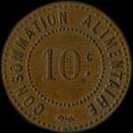 Jeton Consommation Alimentaire - Rue Merci�re, 35 - Lyon - 10 centimes - Lyon (69000 - Rh�ne) - revers