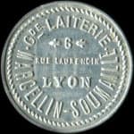 Jeton Grande Laiterie Marcellin&nbsp;Soumaille - 6 Rue Laurencin - 10 centimes - Lyon (69000 - Rh�ne) - avers