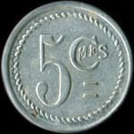 Jeton Grande Laiterie St-Fran�ois R.&nbsp;Leynaud - 10 Rue Auguste Comte - 5 centimes - Lyon (69000 - Rh�ne) - revers
