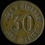 Jeton Jean & Blondau - Rive Droite - 30 centimes - Lyon (69000 - Rh�ne) - avers
