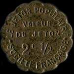 Jeton Le Jeton Populaire - Soci�t� Fran�aise - 50 centimes / 2 &frac12; centimes - Lyon (69000 - Rh�ne) - revers