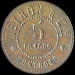 Jeton Neyron & Cie - 5 francs - Lyon (69000 - Rh�ne) - avers