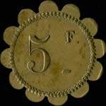 Jeton Restaurant Berthoux - 5 francs - Lyon (69000 - Rh�ne) - revers