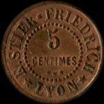 Jeton Stier - Friedrich - Soci�t� des Glaci�res du Rh�ne, faillite en 1884 - 5 centimes - Lyon (69000 - Rh�ne) - avers
