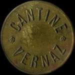 Jeton de 50 centimes émis par la Cantine Vernaz (134e R.I.) à Mâcon (71000 - Saône-et-Loire) - avers