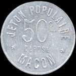 Jeton de 50 centimes / 2 &frac12; centimes �mis par le Grand Bazar Raverat Jeune � M�con (71000 - Sa�ne-et-Loire) - revers